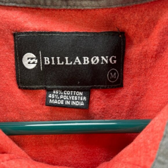 Billabong Polo Shirt Mens Medium Orange Golf Lightweight Performance Stretch - Picture 2 of 10